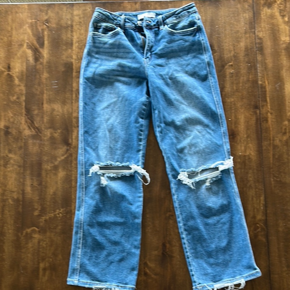 Flying Monkey Blue Distressed Straight-Leg Jeans